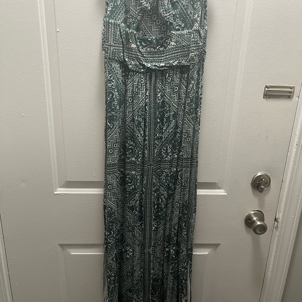 Maurices Green Patterned Maxi Dress